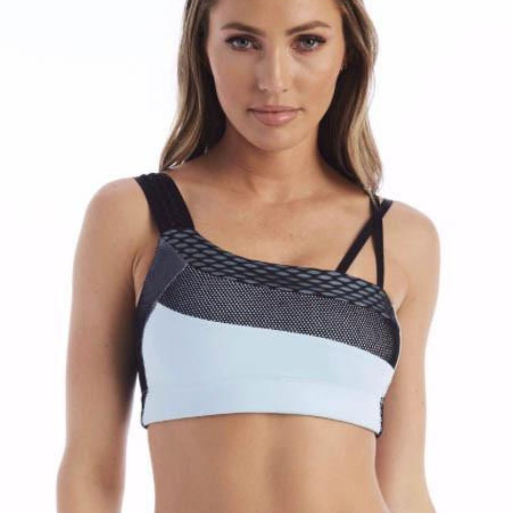 New Lukka Lux Chamber Sports Asymmetrical Niche Mid Impact Sports Bra NWT Small - Picture 6 of 15